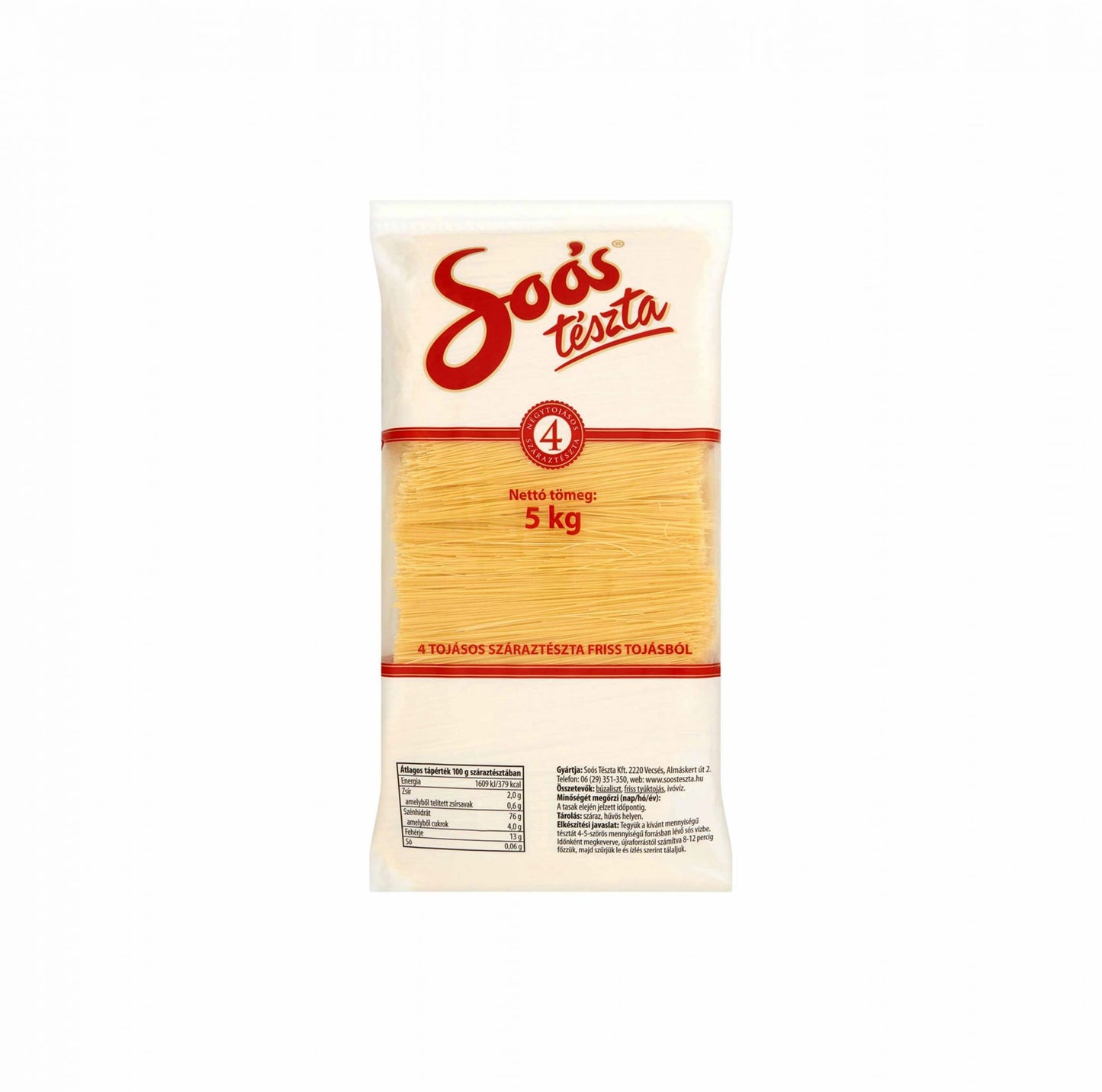 Soós 4 tojásos cérnametélt tészta 5kg