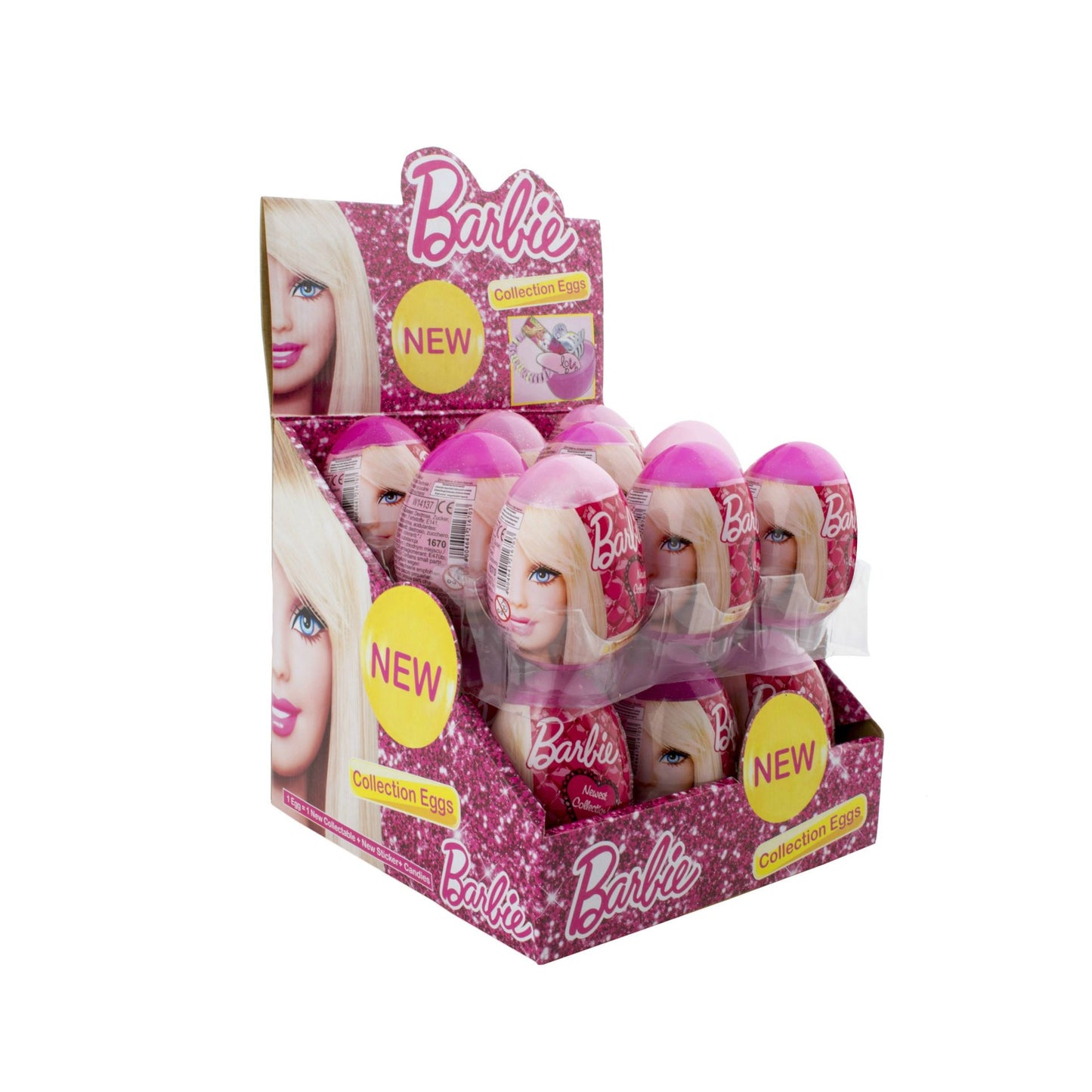 Barbie meglepetés tojás cukorkával 18db